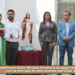 Idelfonso Carro Roldán fortalece la seguridad en Panotla con la entrega de dos nuevas patrullas equipadas.