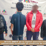Brinda SMDIF de la capital atención inmediata a adolescente localizado en condición de vulnerabilidad.
