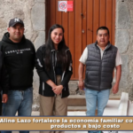 Aline Lazo fortalece la economía familiar con entrega de productos a bajo costo.