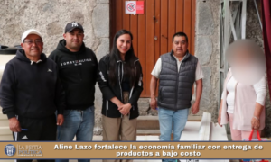 Aline Lazo fortalece la economía familiar con entrega de productos a bajo costo.