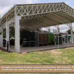 Inaugura Lorena Cuéllar nueva techumbre del Cecyte Tlachco; destaca inversión en educación como motor de oportunidades para la juventud.