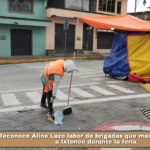 Reconoce Aline Lazo labor de brigadas que mantienen limpio a Ixtenco durante la feria.