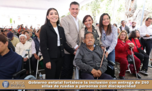 Gobierno estatal fortalece la inclusión con entrega de 240 sillas de ruedas a personas con discapacidad.