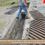 Realiza Gobierno Municipal de Tetlanohcan desazolve de rejillas para prevenir inundaciones.