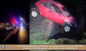 Atiende Seguridad Pública de Huamantla dos incidentes viales y brinda apoyo oportuno a la ciudadanía.