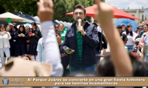 El Parque Juárez se convierte en una gran fiesta futbolera para las familias huamantlecas.