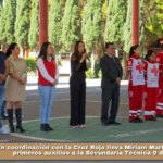 En coordinación con la Cruz Roja lleva Miriam Martínez cursos de primeros auxilios a la Secundaria Técnica 9 de Apizaco.