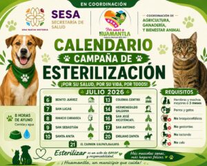 Salvador Santos acerca campaña Gratuita de esterilización a 11 comunicación de esterilización a 11 comunidades de Huamantla.
