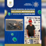 Aseguran motocicleta con reporte de robo y detienen a un hombre en Zacatelco.