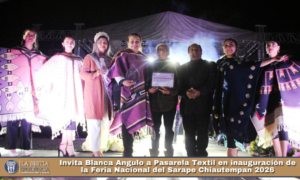 Invita Blanca Angulo a Pasarela Textil en inauguración de la Feria Nacional del Sarape Chiautempan 2026.