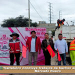 🛣️Tlaltelulco concluye trabajos de bacheo en la calle del Mercado Nuevo