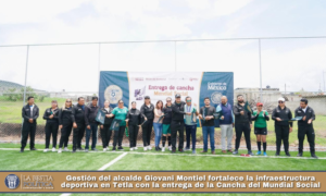 Gestión del alcalde Giovani Montiel fortalece la infraestructura deportiva en Tetla con la entrega de la Cancha del Mundial Social.