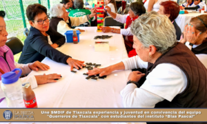 Une SMDIF de Tlaxcala experiencia y juventud en convivencia del equipo «Guerreros de Tlaxcala» con estudiantes del instituto “Blas Pascal”.