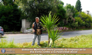 Gobierno Municipal inicia jornada de limpieza en la Vía Corta rumbo a la Festividad Anual.
