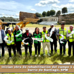 Inician obra de rehabilitación del campo 1 de futbol del barrio de Santiago, SPM.