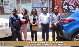 Renuevan imagen de la Escuela Primaria Maxixcatzin en Ocotelulco.