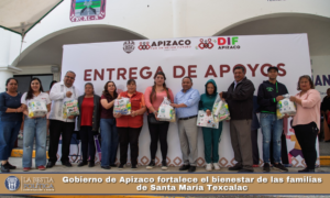 Gobierno de Apizaco fortalece el bienestar de las familias de Santa María Texcalac con entrega de apoyos alimentarios y anuncia nuevas obras para la comunidad.