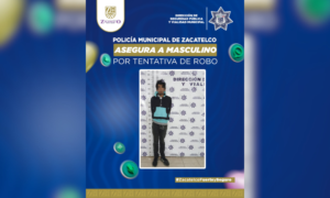 Aseguran a masculino por tentativa de robo en Zacatelco.