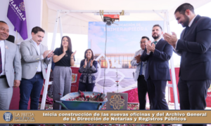 Inicia construcción de las nuevas oficinas y del Archivo General de la Dirección de Notarías y Registros Públicos.