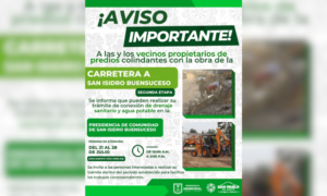 Exhorta Ayuntamiento de SPM a realizar conexiones de drenaje y agua potable en carretera a San Isidro.