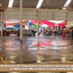 Gobierno de Zacatelco fortalece acciones para dignificar el Mercado Municipal con jornada de limpieza.