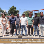 Instalan juegos infantiles en Los Reyes Quiahuixtlán para fortalecer espacios de convivencia.