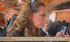 Recuerda Eréndira Jiménez a Alfonso Sánchez Anaya como un gobernante de convicciones y trabajo incansable.