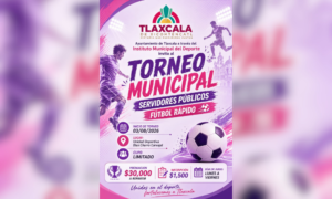 Abre Ayuntamiento de Tlaxcala convocatoria al Torneo Municipal de Futbol Rápido para Servidores Públicos.