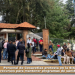 Personal de Cesavetlax protesta en la SIA; reclama recursos para mantener programas de sanidad agrícola.