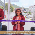 Gobernadora encabeza inauguración de la repavimentación de la carretera Totolac-Texantla.