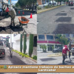 Apizaco mantiene trabajos de bacheo en la avenida Lardizábal