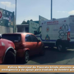 Policía Municipal de Tlaxcala brinda atención a reporte de emergencia y da apoyo para traslado de hombre que convulsionaba.
