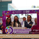 Gobierno Municipal de La Magdalena Tlaltelulco acerca servicios gratuitos a la ciudadanía mediante el Carrusel de Información y Servicios.