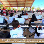 Con gran respuesta, Ayuntamiento de Tlaxcala lleva concierto a comunidad educativa de Terrenate.
