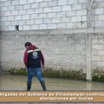 Brigadas del Gobierno de Chiautempan continúan atendiendo afectaciones por lluvias.