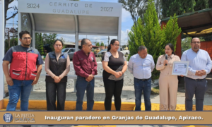 Inauguran paradero en Granjas de Guadalupe, Apizaco.