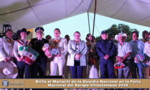 Brilla el Mariachi de la Guardia Nacional en la Feria Nacional del Sarape Chiautempan 2026.