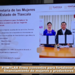 FOMTLAX firma convenios para fortalecer el acceso al financiamiento de mujeres y productores del campo.