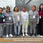 Adultos mayores de Zacatelco participan en las Olimpiadas Estatales de Oro.