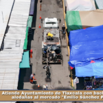 Atiende Ayuntamiento de Tlaxcala con bacheo a calles aledañas al mercado «Emilio Sánchez Piedras».