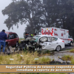 Seguridad Pública de Ixtenco responde de manera inmediata a reporte de accidente vial.