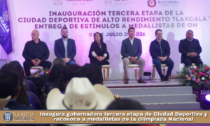 Inaugura gobernadora tercera etapa de Ciudad Deportiva y reconoce a medallistas de la Olimpiada Nacional.