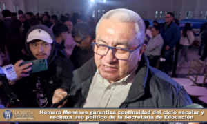 Homero Meneses garantiza continuidad del ciclo escolar y rechaza uso político de la Secretaría de Educación.