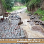 Mantiene protección civil de SPM atención de reportes por afectaciones de lluvias.