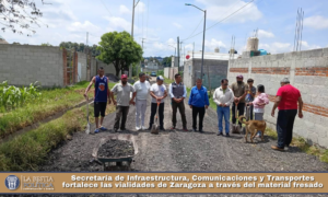 Secretaría de Infraestructura, Comunicaciones y Transportes fortalece las vialidades de Zaragoza a través del material fresado.