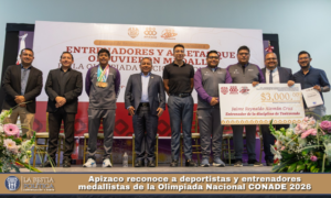 Apizaco reconoce a deportistas y entrenadores medallistas de la Olimpiada Nacional CONADE 2026.