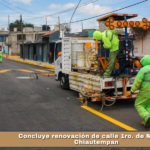 Concluye renovación de calle 1ro. de Mayo en Chiautempan.