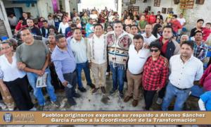 Pueblos originarios expresan su respaldo a Alfonso Sánchez García rumbo a la Coordinación de la Transformación.