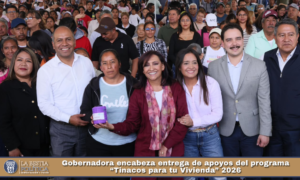 Gobernadora encabeza entrega de apoyos del programa “Tinacos para tu Vivienda” 2026.