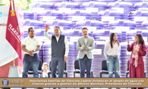 Doscientas familias de Tlaxcala capital fortalecen el abasto de agua con tinacos gracias a gestión de Alfonso Sánchez: Presidente de Tlaxcala.